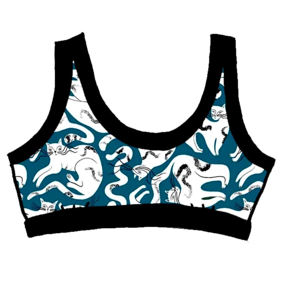 THUNDERPANTS Hey Meow Cat Bralette 2X NWT